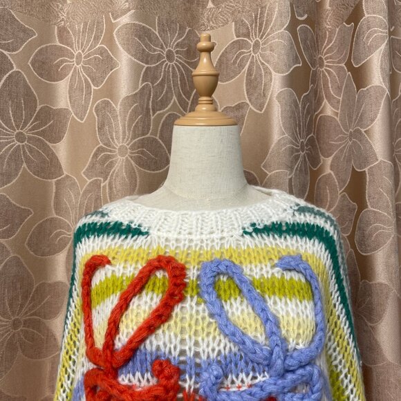 Anagram-Embroidered Stripe Mohair Sweater - Picture 3 of 11